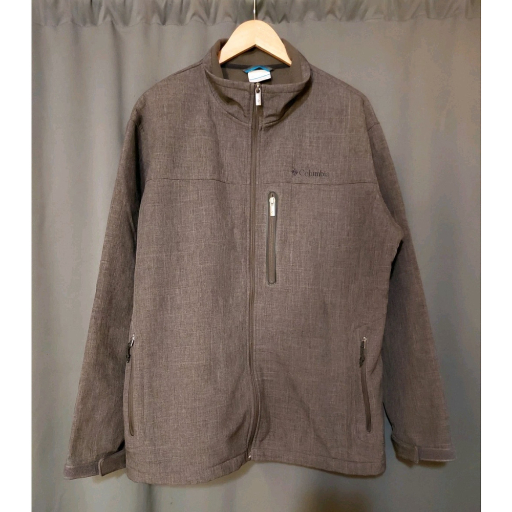 Columbia Mens Size XL Gray Fleece Soft Shell Full Zip Casual Outdoor Jacket